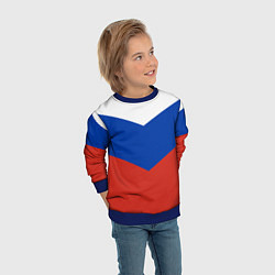 Свитшот детский Российский триколор, цвет: 3D-синий — фото 2
