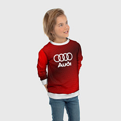 Свитшот детский Audi: Red Carbon, цвет: 3D-белый — фото 2