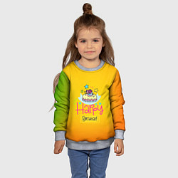 Свитшот детский Happy Birthday, цвет: 3D-меланж — фото 2