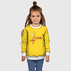 Свитшот детский Lisa Simpson, цвет: 3D-белый — фото 2