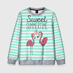 Свитшот детский Sweet Summer Flamingo, цвет: 3D-меланж
