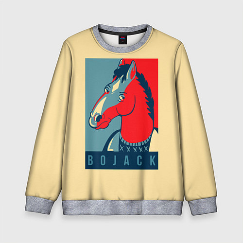 Детский свитшот BoJack Obey / 3D-Меланж – фото 1