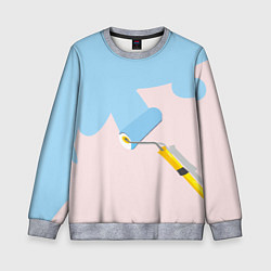 Свитшот детский Голубая заливка, цвет: 3D-меланж