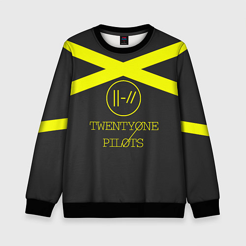 Детский свитшот Twenty One Pilots: Yellow Lines / 3D-Черный – фото 1