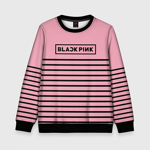 Детский свитшот Black Pink: Black Stripes / 3D-Черный – фото 1