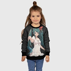 Свитшот детский Hatsune Miku, цвет: 3D-черный — фото 2