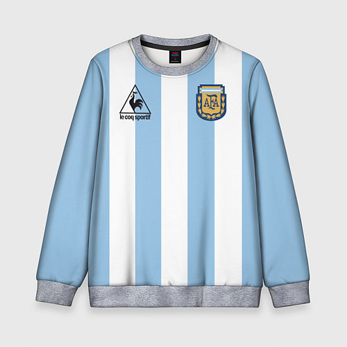 Детский свитшот Марадона Аргентина ретро / 3D-Меланж – фото 1
