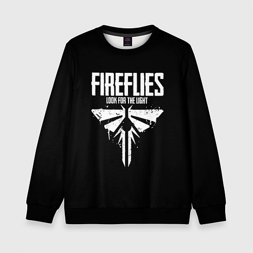 Детский свитшот Fireflies: White Logo / 3D-Черный – фото 1