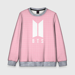 Свитшот детский BTS: Pink Grid, цвет: 3D-меланж