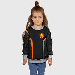 Свитшот детский Cyberpunk 2077: Samurai Style, цвет: 3D-меланж — фото 2