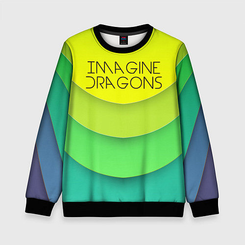 Детский свитшот Imagine Dragons: Lime Colour / 3D-Черный – фото 1