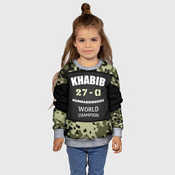 Свитшот детский Khabib: 27 - 0, цвет: 3D-меланж — фото 2