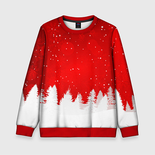 Детский свитшот Christmas pattern / 3D-Красный – фото 1