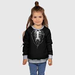 Свитшот детский Хэллоуинский скелет, цвет: 3D-меланж — фото 2