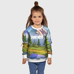 Свитшот детский Fortnite: Forest View, цвет: 3D-белый — фото 2