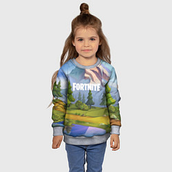 Свитшот детский Fortnite: Forest View, цвет: 3D-меланж — фото 2