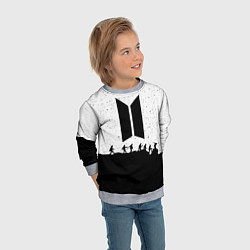 Свитшот детский BTS: Black Stars, цвет: 3D-меланж — фото 2