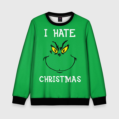 Детский свитшот I hate christmas / 3D-Черный – фото 1