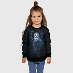 Свитшот детский Священная сова, цвет: 3D-черный — фото 2