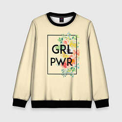 Свитшот детский GRL PWR, цвет: 3D-черный