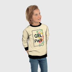 Свитшот детский GRL PWR, цвет: 3D-черный — фото 2