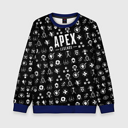 Свитшот детский Apex Legends: Black Pattern, цвет: 3D-синий