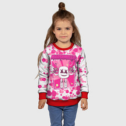 Свитшот детский Marshmello: Pink Fashion, цвет: 3D-красный — фото 2