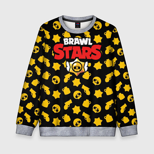 Детский свитшот Brawl Stars: Yellow Style / 3D-Меланж – фото 1