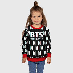 Свитшот детский BTS: Black Pattern, цвет: 3D-красный — фото 2