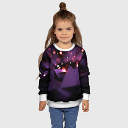 Свитшот детский Фиолетовая абстракция с блестками, цвет: 3D-белый — фото 2