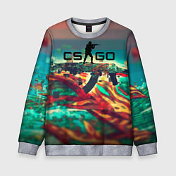 Свитшот детский CS GO logo abstract, цвет: 3D-меланж