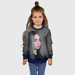 Свитшот детский Billie Eilish: Ocean Eyes, цвет: 3D-синий — фото 2