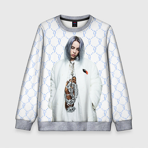 Детский свитшот BILLIE EILISH: White Fashion / 3D-Меланж – фото 1