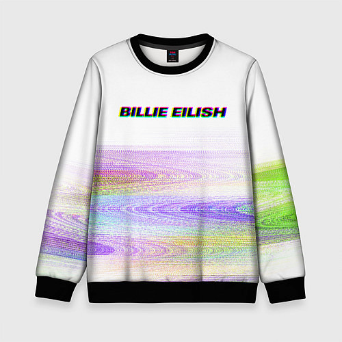 Детский свитшот BILLIE EILISH: White Glitch / 3D-Черный – фото 1