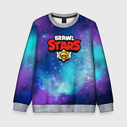 Свитшот детский BRAWL STARS лого в космосе, цвет: 3D-меланж