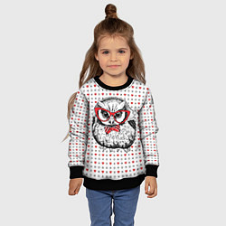 Свитшот детский Мудрая сова в очках, цвет: 3D-черный — фото 2