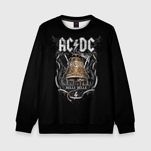 Детский свитшот ACDC - hells bells / 3D-Черный – фото 1