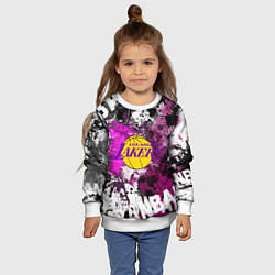 Свитшот детский Лос-Анджелес Лейкерс, Los Angeles Lakers, цвет: 3D-белый — фото 2