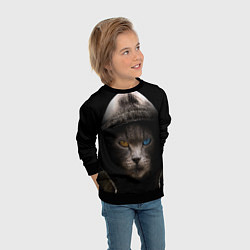 Свитшот детский Уличный кот, цвет: 3D-черный — фото 2