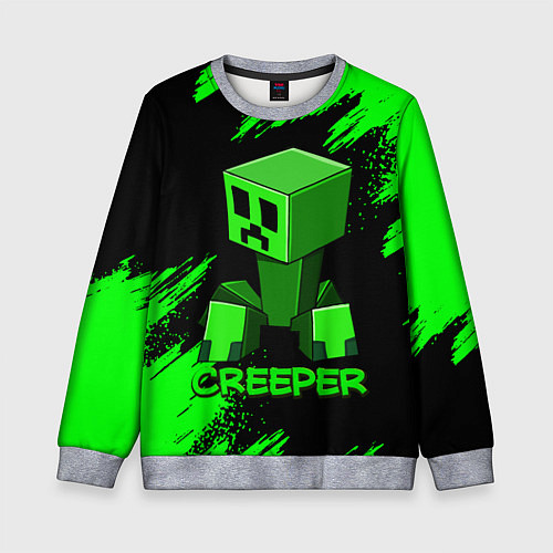 Детский свитшот MINECRAFT CREEPER / 3D-Меланж – фото 1