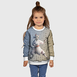 Свитшот детский Karate cat, цвет: 3D-белый — фото 2