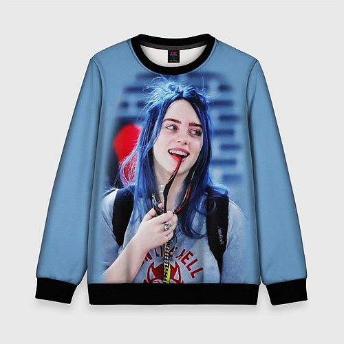 Детский свитшот BILLIE EILISH / 3D-Черный – фото 1