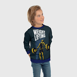 Свитшот детский Wheight lifting, цвет: 3D-синий — фото 2