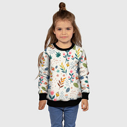 Свитшот детский Цветочный орнамент, цвет: 3D-черный — фото 2