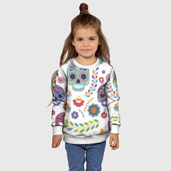 Свитшот детский Мексиканские мотивы, цвет: 3D-белый — фото 2