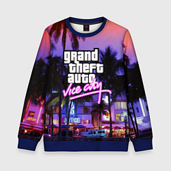 Свитшот детский Grand Theft Auto Vice City, цвет: 3D-синий