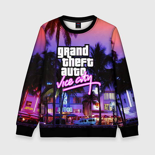 Детский свитшот Grand Theft Auto Vice City / 3D-Черный – фото 1