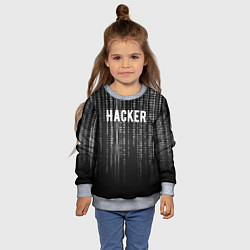 Свитшот детский Hacker, цвет: 3D-меланж — фото 2