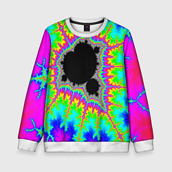 Детский свитшот Фрактальная кислотная черная дыра - множество Манд