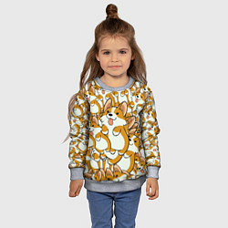 Свитшот детский Корги, цвет: 3D-меланж — фото 2